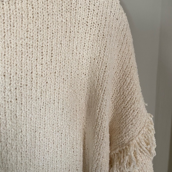 Madewell Knit Fringe Sweater, White, Size S - Picture 4 of 4